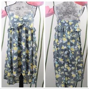 Frenchi Floral Empire Waist Asymmetrical Sun Dress